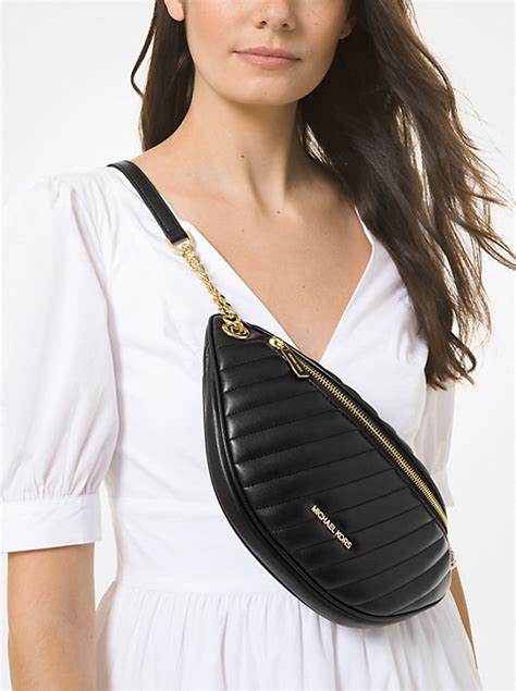 michael kors peyton large|Peyton Large Quilted Belt Bag .